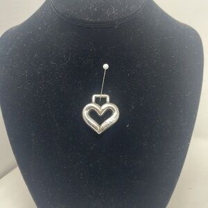 BRIGHTON Silver Tone Stamped Heart